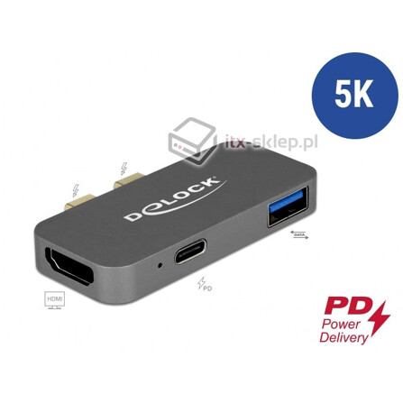 Stacja dokująca MacBook Pro 5K 2x Thunderbolt USB Power Delivery Delock 87739