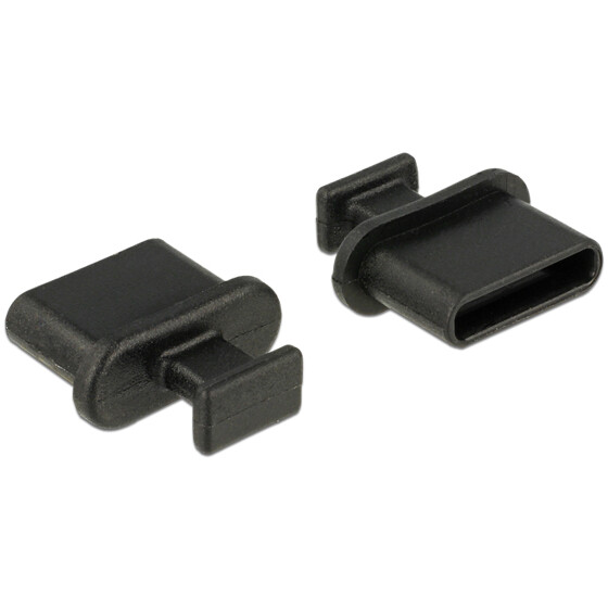 Zaślepka przeciwkurzowa gniazda USB Typ-C męska z uchwytem czarna Delock 64013