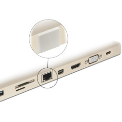 Zaślepka przeciwkurzowa gniazda LAN RJ45 męska bez uchwytu biała Delock 64019