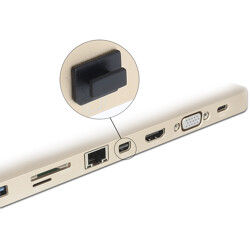 Zaślepka przeciwkurzowa gniazda mini Displayport męska z uchwytem czarna Delock 64026
