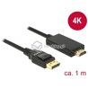 Kabel DisplayPort 1.2 męski - High Speed HDMI-A męski pasywny 4K 1m czarny Delock 85316