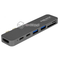 Stacja dokująca MacBook Pro 5K 2x Thunderbolt 3x USB SD microSD Delock 87740