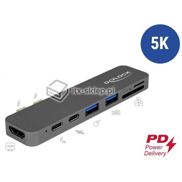 Stacja dokująca MacBook Pro 5K 2x Thunderbolt 3x USB SD microSD Delock 87740