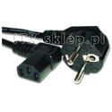 Kabel zasilający kątowy 90 stopni 1.8m czarny