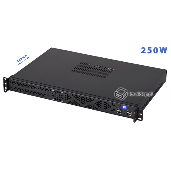 Obudowa uniwersalna mini-ITX 19" Rack 1U Delta-R1U-ITX-300-2 250W