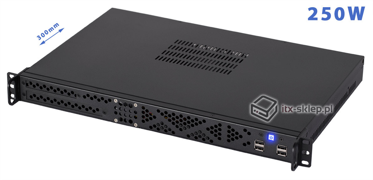 Obudowa uniwersalna mini-ITX 19" Rack 1U Delta-R1U-ITX-300-2 250W