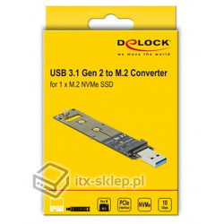 Adapter do dysku M.2 NVMe na USB 3.1 Delock 64069
