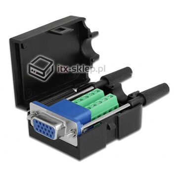 Adapter terminal VGA żeński w obudowie 10pin raster 3,81 mm