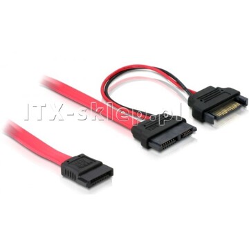 Kabel SATA Slimline(F) +zasilanie SATA  SATA(F) Delock