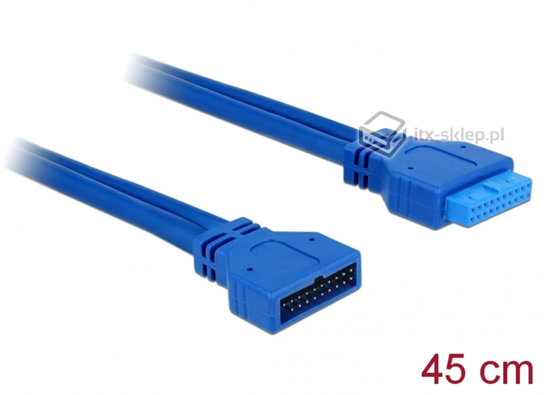 Przedłużacz USB 3.0 wewnętrzny 19pin M-F męsko-żeński 5Gbps 45cm