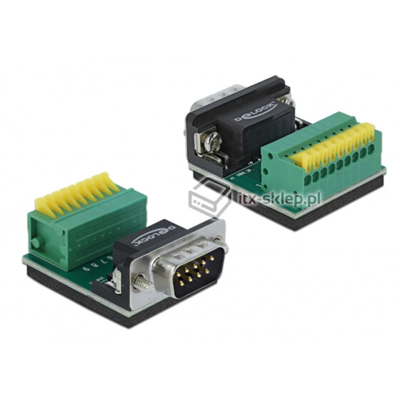 Adapter terminal RS-232 męski Sub-D 9pin z listwą zaciskową raster 3,81 mm