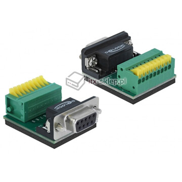 Adapter terminal RS-232 w obudowie żeński Sub-D 9pin raster 3,81 mm
