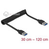 Kabel spiralny USB-A USB 3.1 Gen 2 M-M 30-120cm Delock 85348