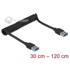 Kabel spiralny USB-A USB 3.1 Gen 2 M-M 30-120cm Delock 85348