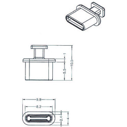 Zaślepka przeciwkurzowa gniazda USB Typ-C męska z uchwytem biała Delock 64094