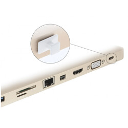 Zaślepka przeciwkurzowa gniazda USB Typ-C męska z dużym uchwytem biała Delock 64097