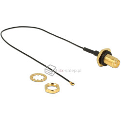 Konnektor gniazdo u.FL MHF 4 - SMA/RP 20cm kolor czarny Delock 12460
