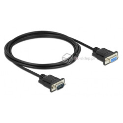 Kabel RS-232 szeregowy prosty 1:1 męsko-żeński M-F 2m kolor czarny