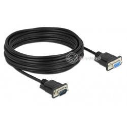 Kabel RS-232 szeregowy prosty 1:1 męsko-żeński M-F 10m kolor czarny