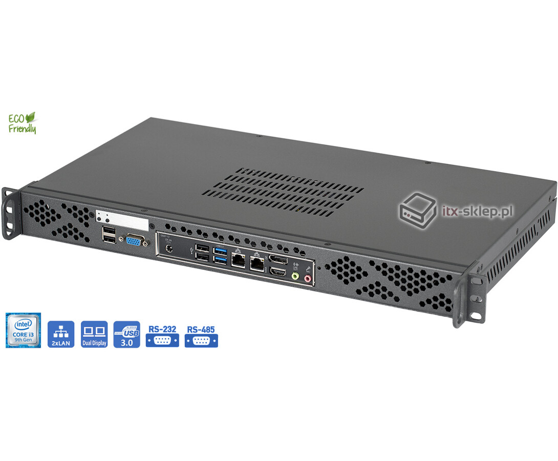 Komputer przemysłowy 1U 9. generacji Core i3-9100 16GB RAM Delta