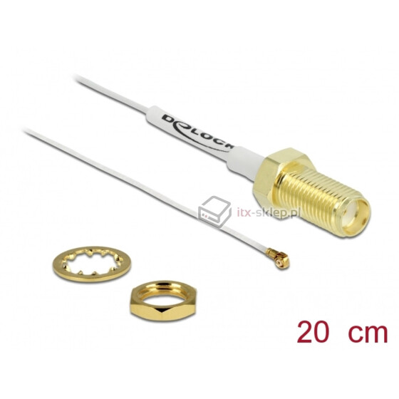 Konnektor gniazdo u.FL MHF 4 - SMA/RP 20cm kolor biały Delock 89052