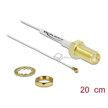 Konnektor gniazdo u.FL MHF 4 - SMA/RP 20cm kolor biały Delock 89052