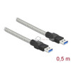 Kabel USB 3.2-A Gen.1 w metalowym oplocie M-M męsko-męski 0,5m Delock 86774