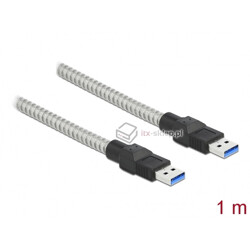 Kabel USB 3.2-A Gen.1 w metalowym oplocie M-M męsko-męski 1m Delock 86775