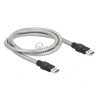 Kabel USB 3.2-A Gen.1 w metalowym oplocie M-M męsko-męski 1m Delock 86775