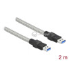 Kabel USB 3.2-A Gen.1 w metalowym oplocie M-M męsko-męski 2m Delock 86776