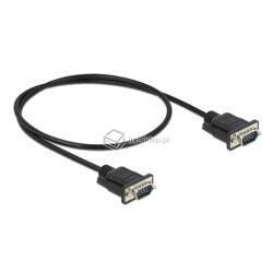 Kabel RS-232 szeregowy prosty 1:1 męsko-męski M-M 0,5m kolor czarny