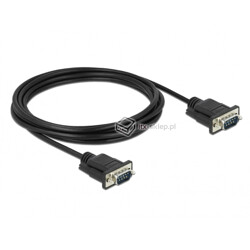 Kabel RS-232 szeregowy prosty 1:1 męsko-żeński M-F 3m kolor czarny