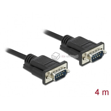 Kabel RS-232 szeregowy prosty 1:1 męsko-żeński M-F 4m kolor czarny
