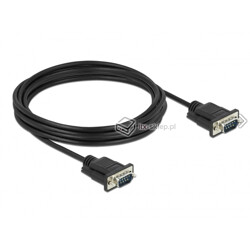 Kabel RS-232 szeregowy prosty 1:1 męsko-żeński M-F 4m kolor czarny