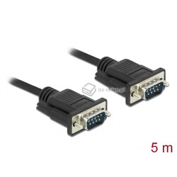 Kabel RS-232 szeregowy prosty 1:1 męsko-męski M-M 5m kolor czarny