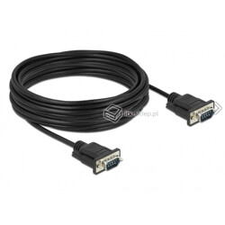 Kabel RS-232 szeregowy prosty 1:1 męsko-męski M-F 10m kolor czarny
