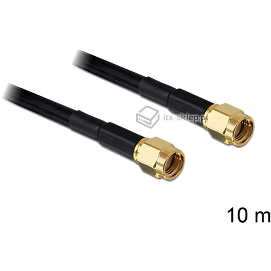 Przedłużacz antenowy RP-SMA wtyk - RP-SMA wtyk LMR195 10m Delock 88658