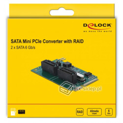 Kontroler SATA III 6Gbps mini PCI-Express RAID 2xSATA Delock 95264
