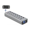 Hub USB 3.0 zewnętrzny 7-portowy z przełącznikiem i portem ładowania Delock 63264