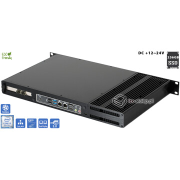 Serwer fanless Core i5-9500 3,00GHz 16GB DDR4 2xLAN 2xSFP Delta-Silent4-i5-SSD256 DC12-24V