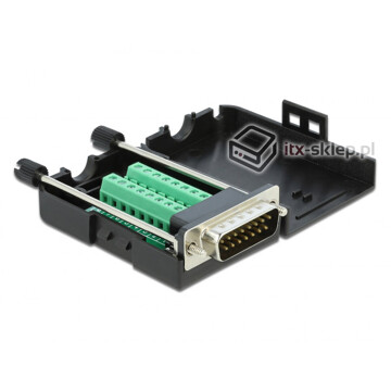 Adapter terminal RS-232 w obudowie męski Sub-D 15pin raster 3,81 mm