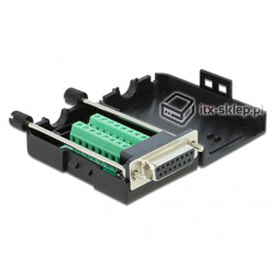 Adapter terminal RS-232 w obudowie żeński Sub-D 15pin raster 3,81 mm