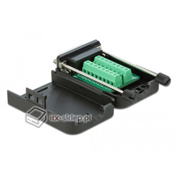 Adapter terminal RS-232 w obudowie żeński Sub-D 15pin raster 3,81 mm