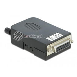 Adapter terminal RS-232 w obudowie żeński Sub-D 15pin raster 3,81 mm