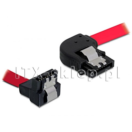 Kabel SATA kątowy prawy dolny 30 cm zatrzask Delock 82626