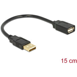 Przedłużacz USB 2.0 A-A krótki 15cm M-F Delock 82457