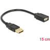 Przedłużacz USB 2.0 A-A krótki 15cm M-F Delock 82457