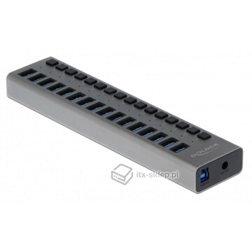 Hub USB 3.0 w metalowej obudowie 16-portowy z przełącznikiem Delock 63739