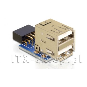 Gniazdo wewnętrzne USB żeńskie  2x USB żeńskie (górne)