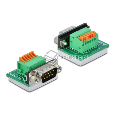 Adapter terminal RS-232 męski Sub-D 6pin z poziomą listwą zaciskową